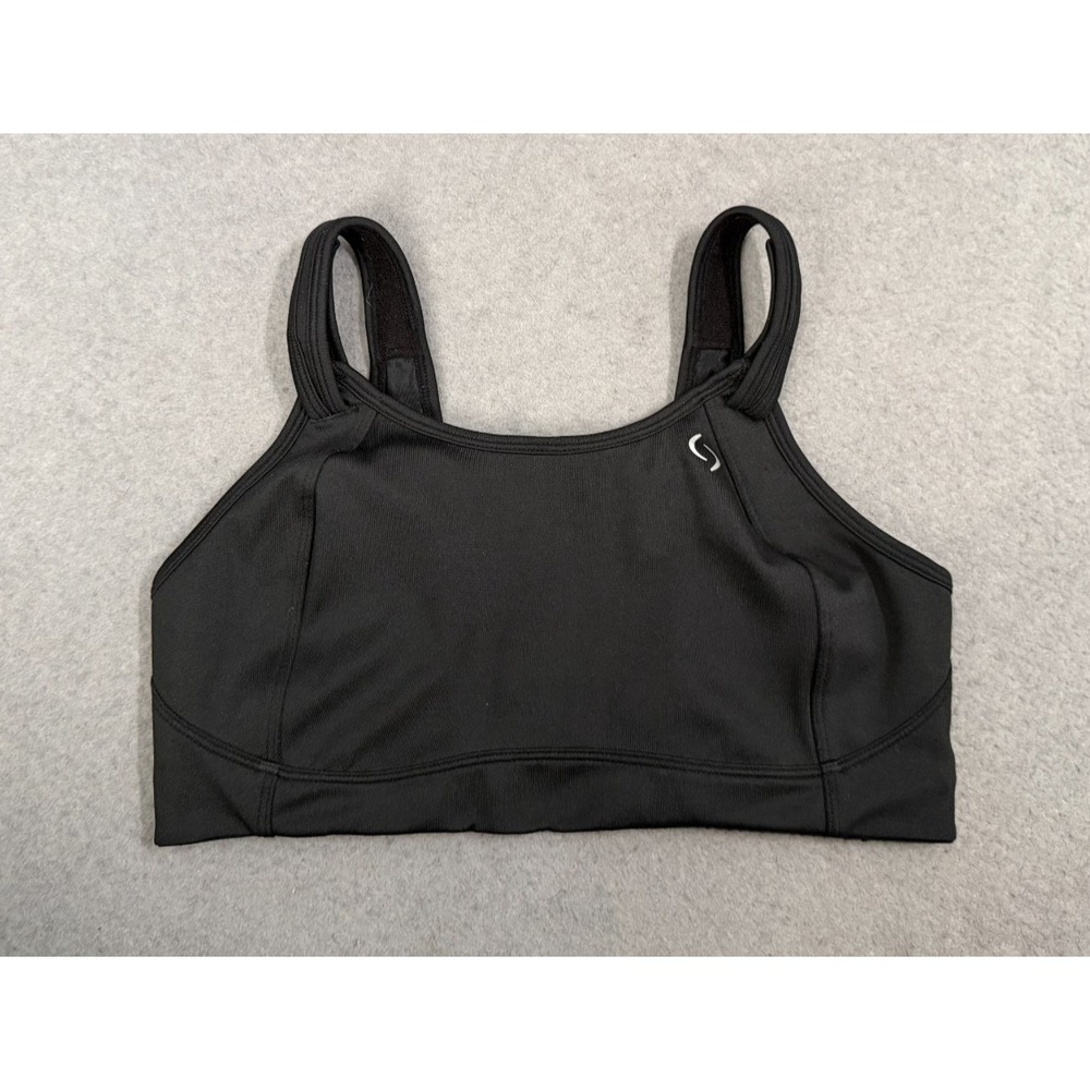 Brooks Moving Comfort Fiona Sports Bra 34D Black High Impact Hook Loop 350003